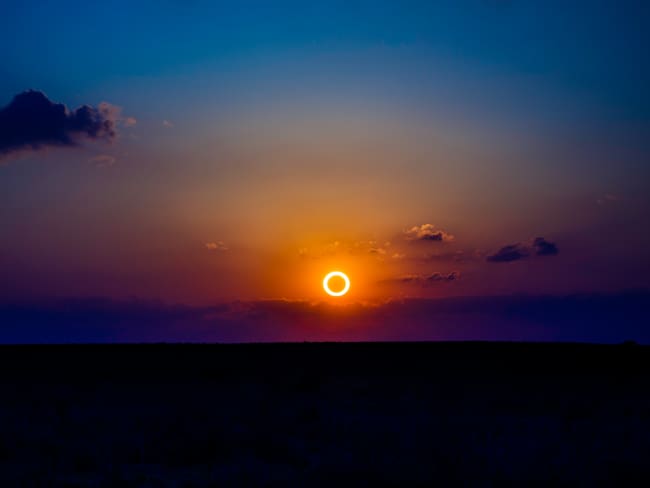 Imagen del eclipse solar total ocurrido en Nuevo México en 2012 (Foto vía GettyImages)