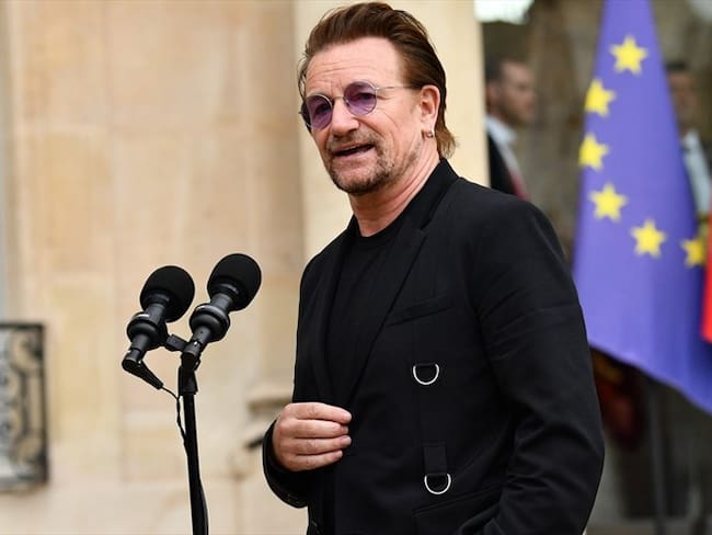 Bono en el Palacio del Elíseo en París. Foto: Agencia Anadolu