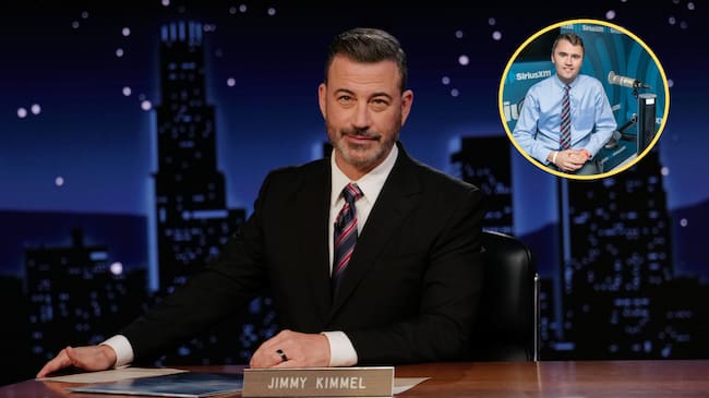 Charlie Kirk y Jimmy Kimmel. Fotos: Randy Holmes y Roy Rochlin, Getty Images.