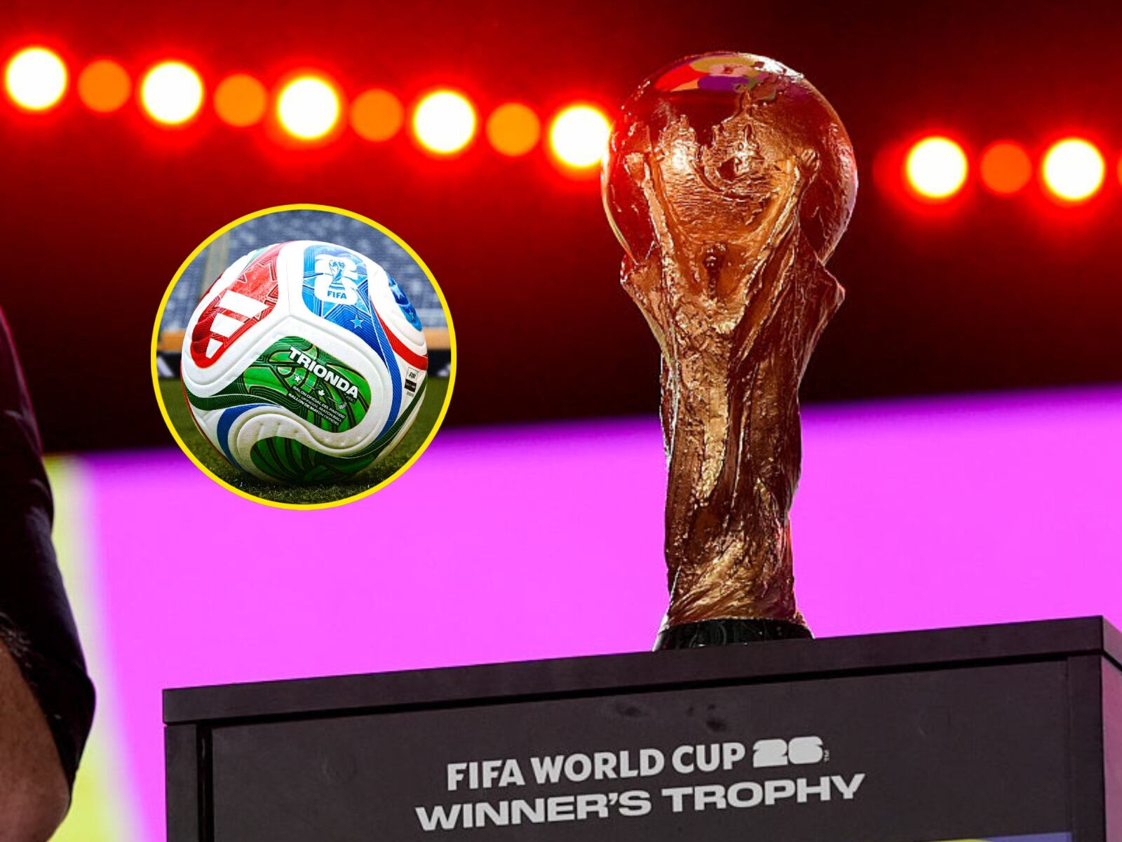 Balón TRIONDA de la Copa Mundial de la FIFA 2026. FOTO: @fifaworldcup_es y Getty Images