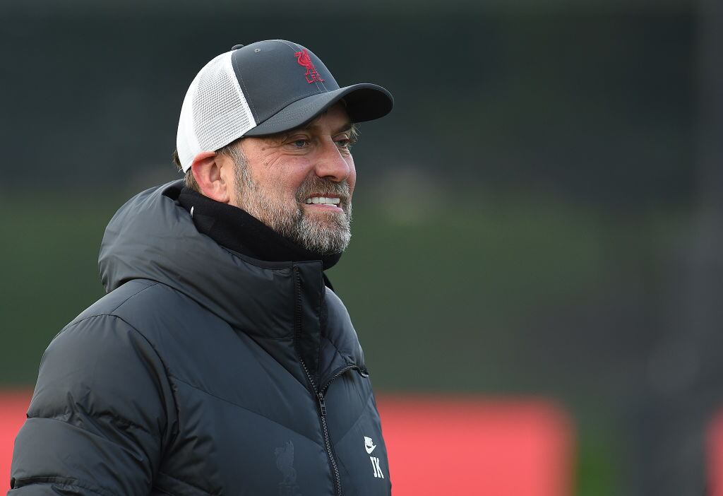 KIRKBY, ENGLAND - DECEMBER 24: (THE SUN OUT. THE SUN ON SUNDAY OUT) Jurgen Klopp manager of Liverpool during a training session at AXA Training Centre on December 24, 2021 in Kirkby, England. (Photo by John Powell/Liverpool FC via Getty Images)