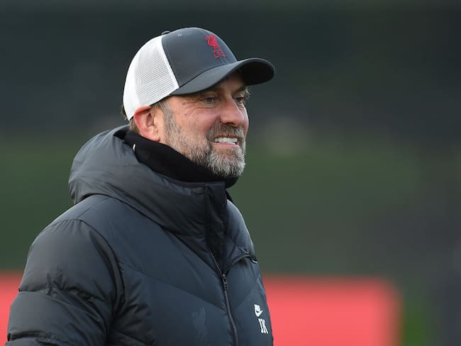 KIRKBY, ENGLAND - DECEMBER 24: (THE SUN OUT. THE SUN ON SUNDAY OUT) Jurgen Klopp manager of Liverpool during a training session at AXA Training Centre on December 24, 2021 in Kirkby, England. (Photo by John Powell/Liverpool FC via Getty Images)