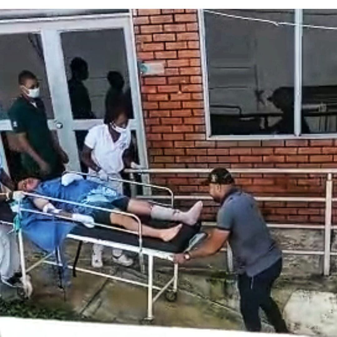 El uniformado herido perdió una de sus extremidades. Crédito: Red de Apoyo. 