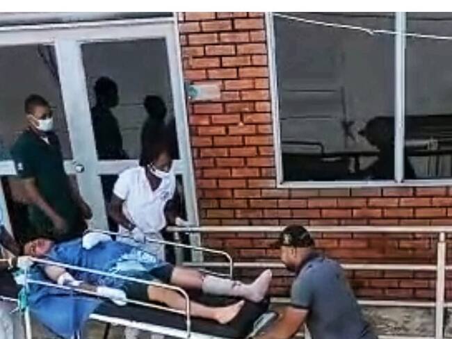 El uniformado herido perdió una de sus extremidades. Crédito: Red de Apoyo.