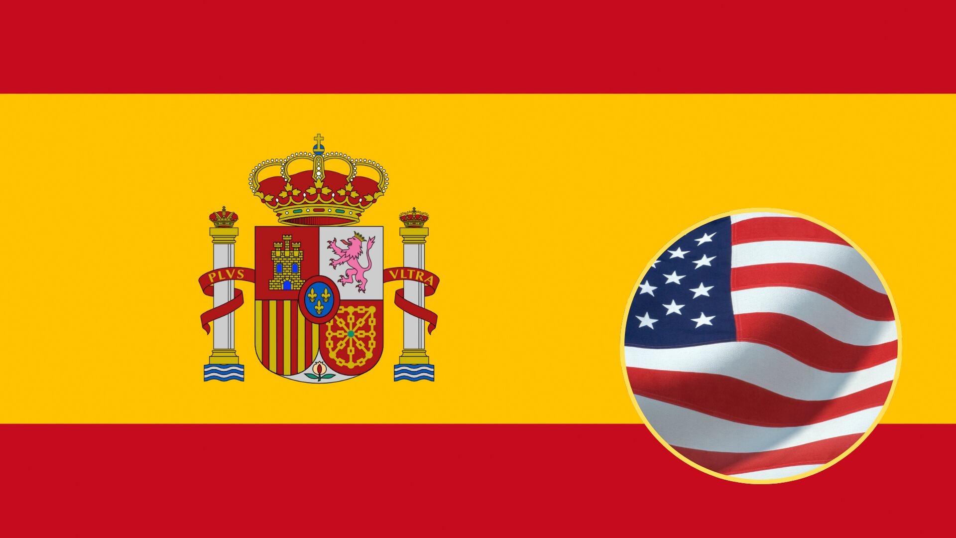 Bandera de España y Estados Unidos. Foto: Getty images