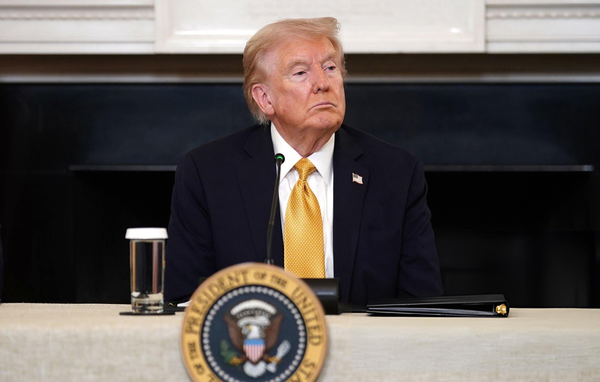 El presidente estadounidense Donald Trump en la Casa Blanca en Washington D. C., el jueves 23 de octubre de 2025. FOTO: Will Oliver/Getty Images
