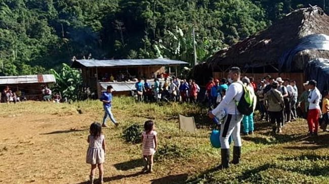 Indígenas desplazados. Foto: Gobernación de Risaralda