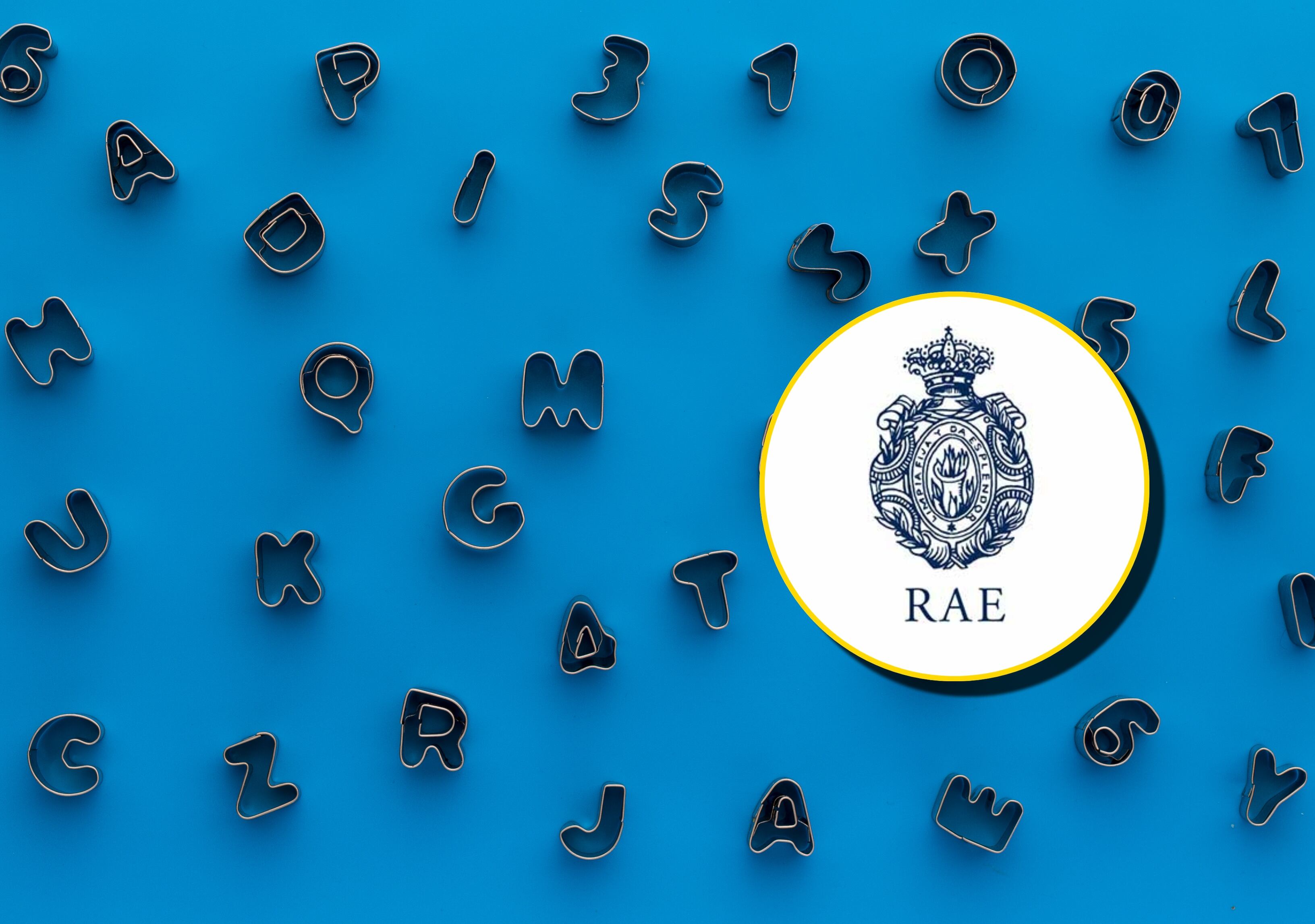 Referencia de letras y símbolo de la RAE. Foto: Victor Cardoner vía Getty Images, RAE. 
