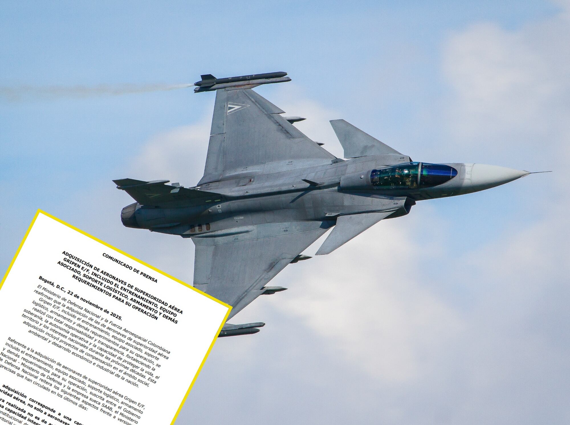Aviones Gripen. Foto: Getty Images - Comunicado de Defensa.
