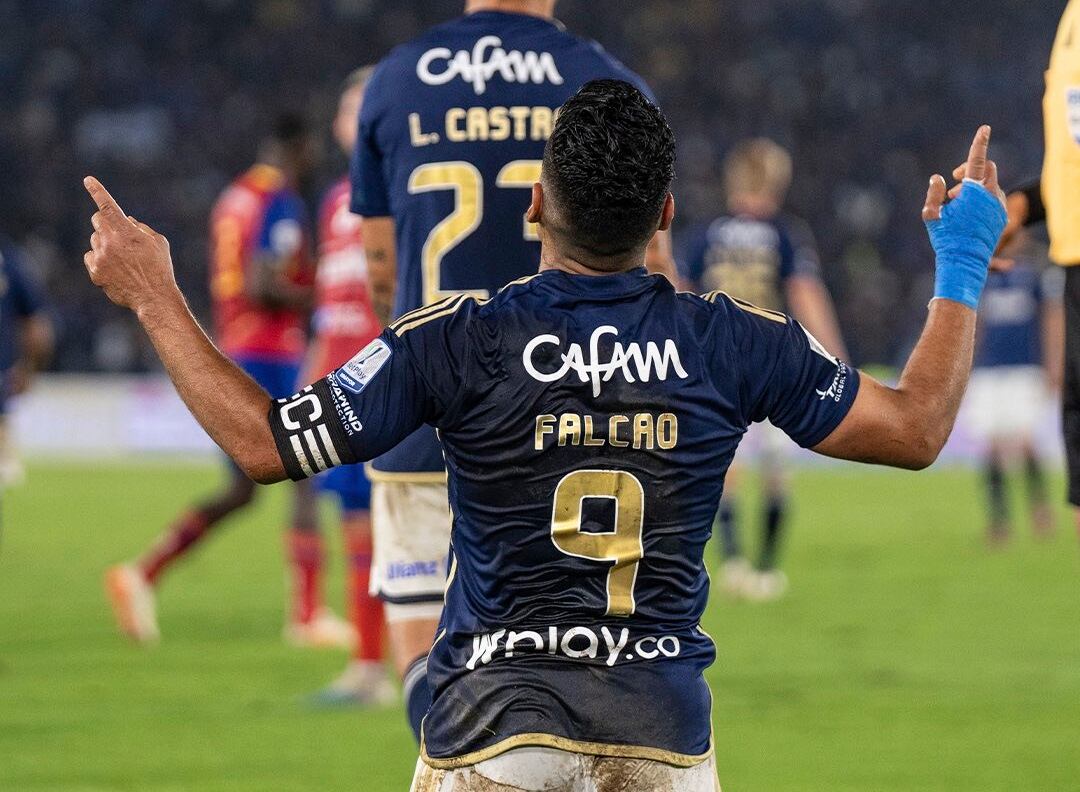 Falcao celebra gol contra Pasto. Foto: Twitter Millonarios.