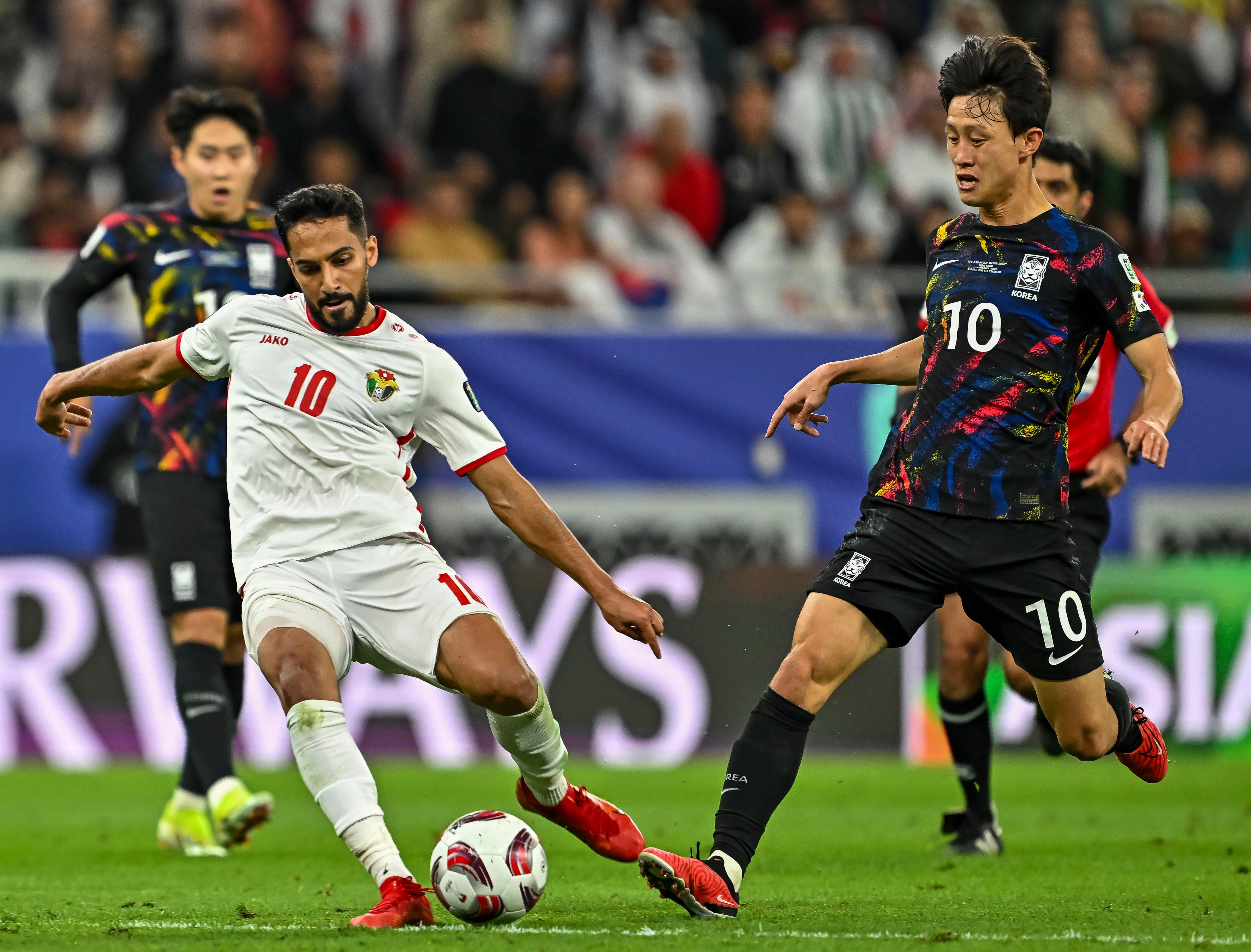 Encuentro de semifinales de la Copa Asia 2024, entre Corea del Sur y Jordania. Foto:  EFE/EPA/NOUSHAD THEKKAYIL