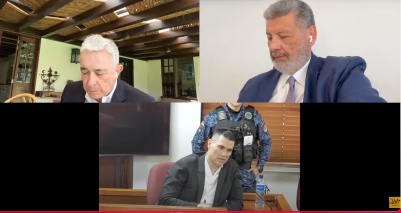 Juicio contra el Álvaro Uribe. Foto: captura de pantalla.