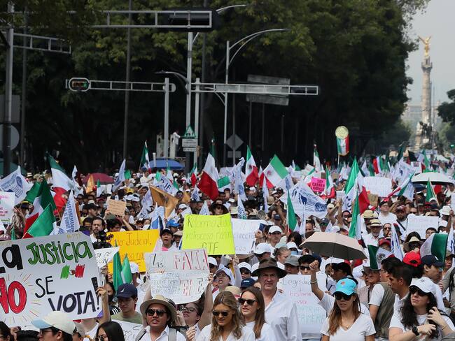 Protestas sociales contra la reforma judicial en México. I Foto: EFE/ Mario Guzmán.
