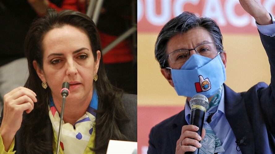 Senadora María Fernanda Cabal y alcaldesa de Bogotá, Claudia López. Foto: Colprensa/Germán Enciso / Colprensa - Camila Díaz