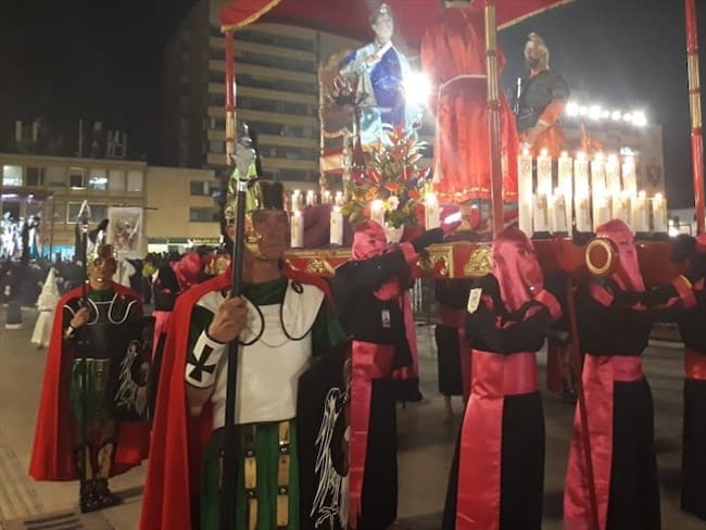 Espectacular procesión de nazarenos en Tunja narró el camino de Jesús al calvario