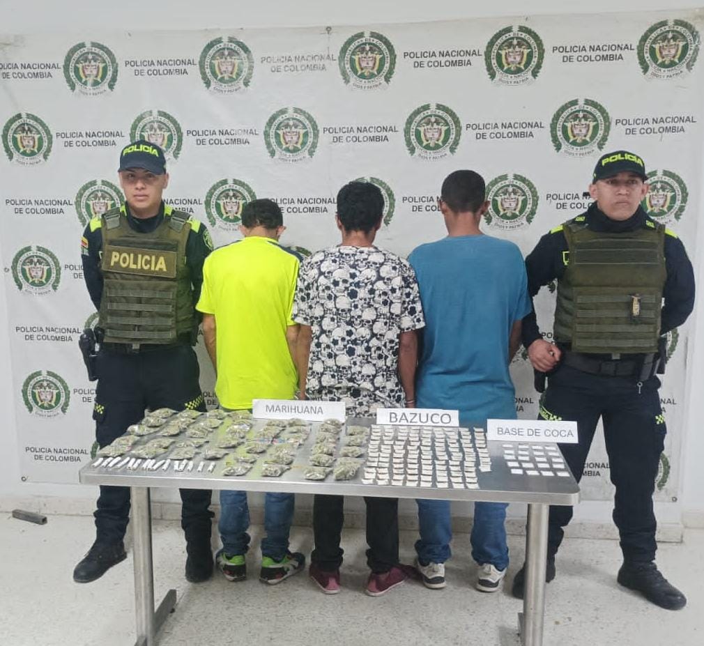 Alias “Chávez”, alias “Yordi”, fueron enviados a prisión. Foto: Policía Valle.