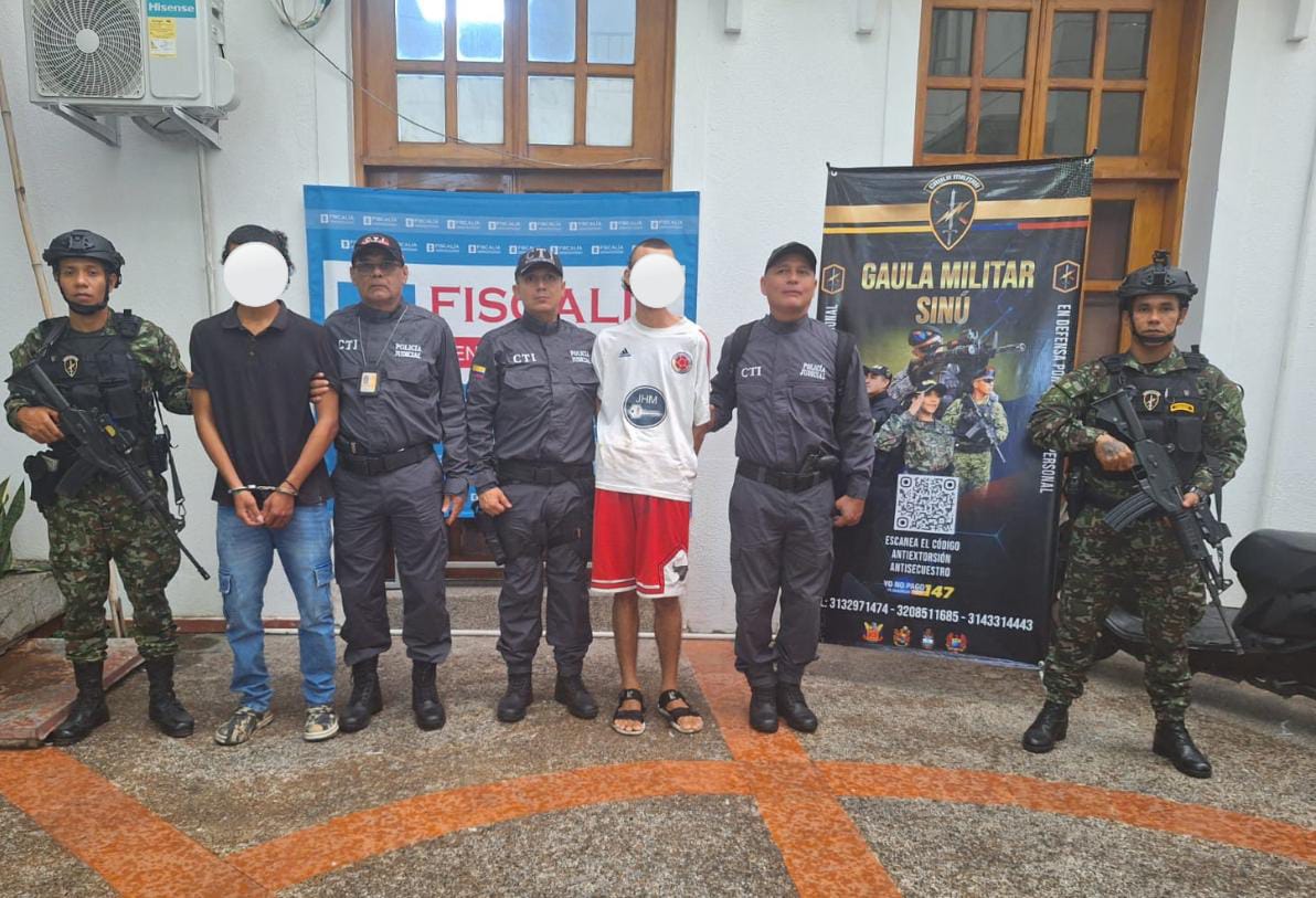 Capturan a presuntos implicados en el crimen de una menor de 17 años en Montería. Foto: (suministrada a La W).