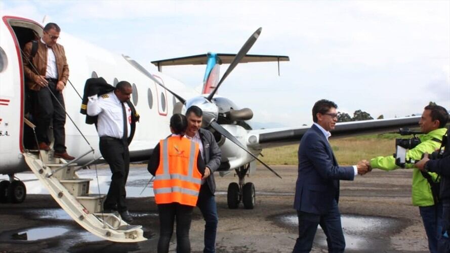 El alcalde de Sogamoso, Jorge Mayorga aseguró que hacen falta inversiones, y espera que el municipio pueda recibir vuelos de varias regiones del país. Foto: Alcaldía de Sogamoso.