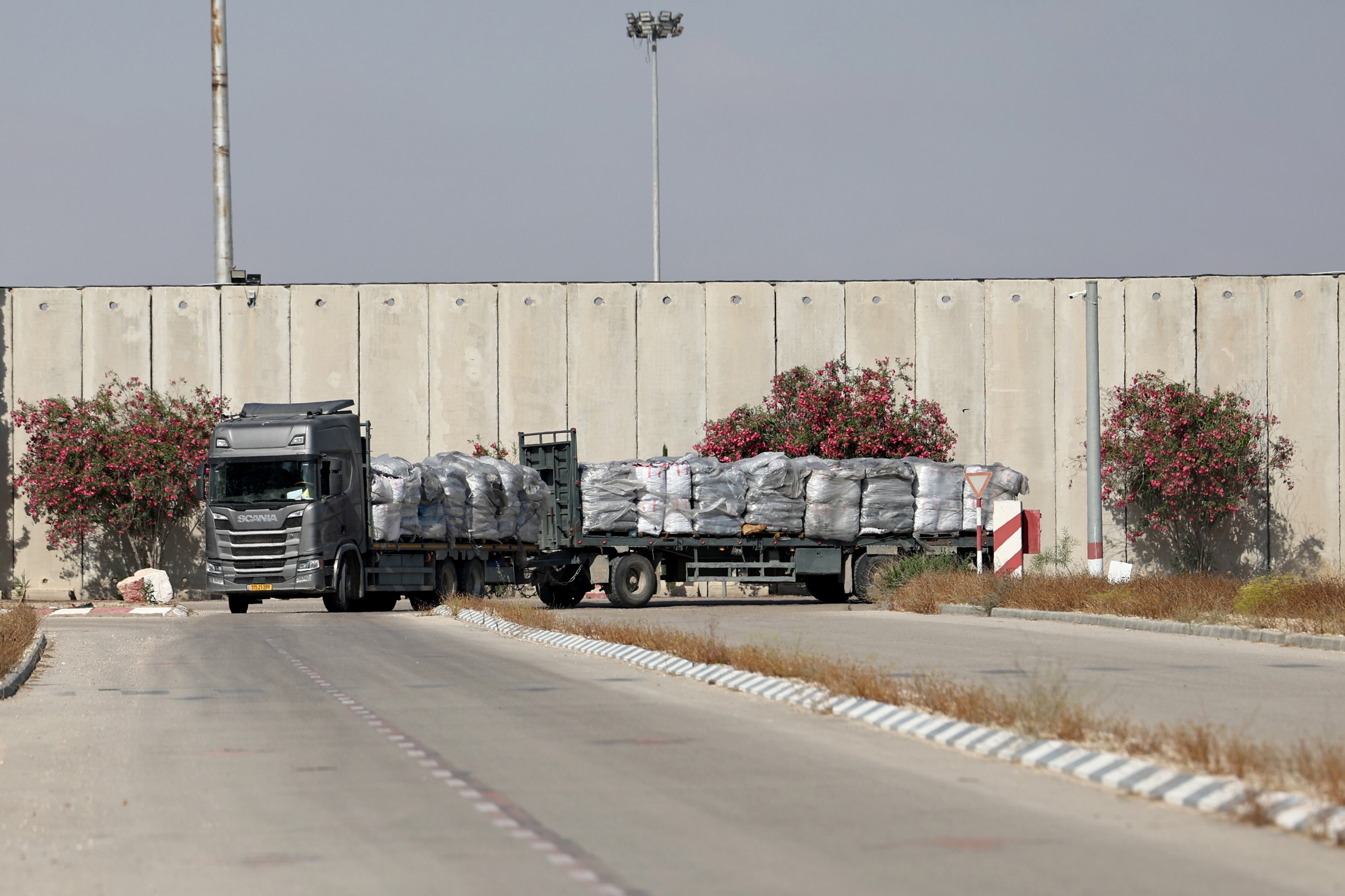 Camiones con ayuda humanitaria. Foto:  EFE/ Atef Safadi