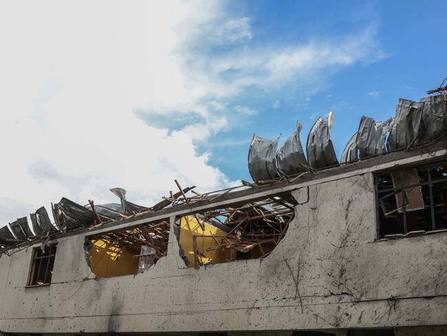 DESSIE, ETHIOPIA - JANUARY 11: A detailed view of damage to a major department office destroyed by ordinance launched by the TPLF as the terrorist group invaded Dessie in October of 2021 on January 11, 2022 in Dessie, Ethiopia.  The TPLF moved on the city of Dessie around October 30, 2021, shelling the Wollo University campus which lay on the outskirts of the city causing a complete evacuation of the campus. Several buildings were severely damaged or destroyed during the course of the shelling.  Upon entering the campus the TPLF looted the university of every computer, every piece of major medical and science related lab equipment and data technology as well as classroom teaching tools and infrastructure.  What ever was not removed and taken back to Tigray was deliberately destroyed.  The Dessie campus of Wollo University suffered six billion Ethiopian birr ($120,928,125 million USD) worth of damage.  All three campuses of Wollo University suffered combined damages of over eleven billion Ethiopian birr ($239,840,782 million USD).  (Photo by J. Countess/Getty Images)