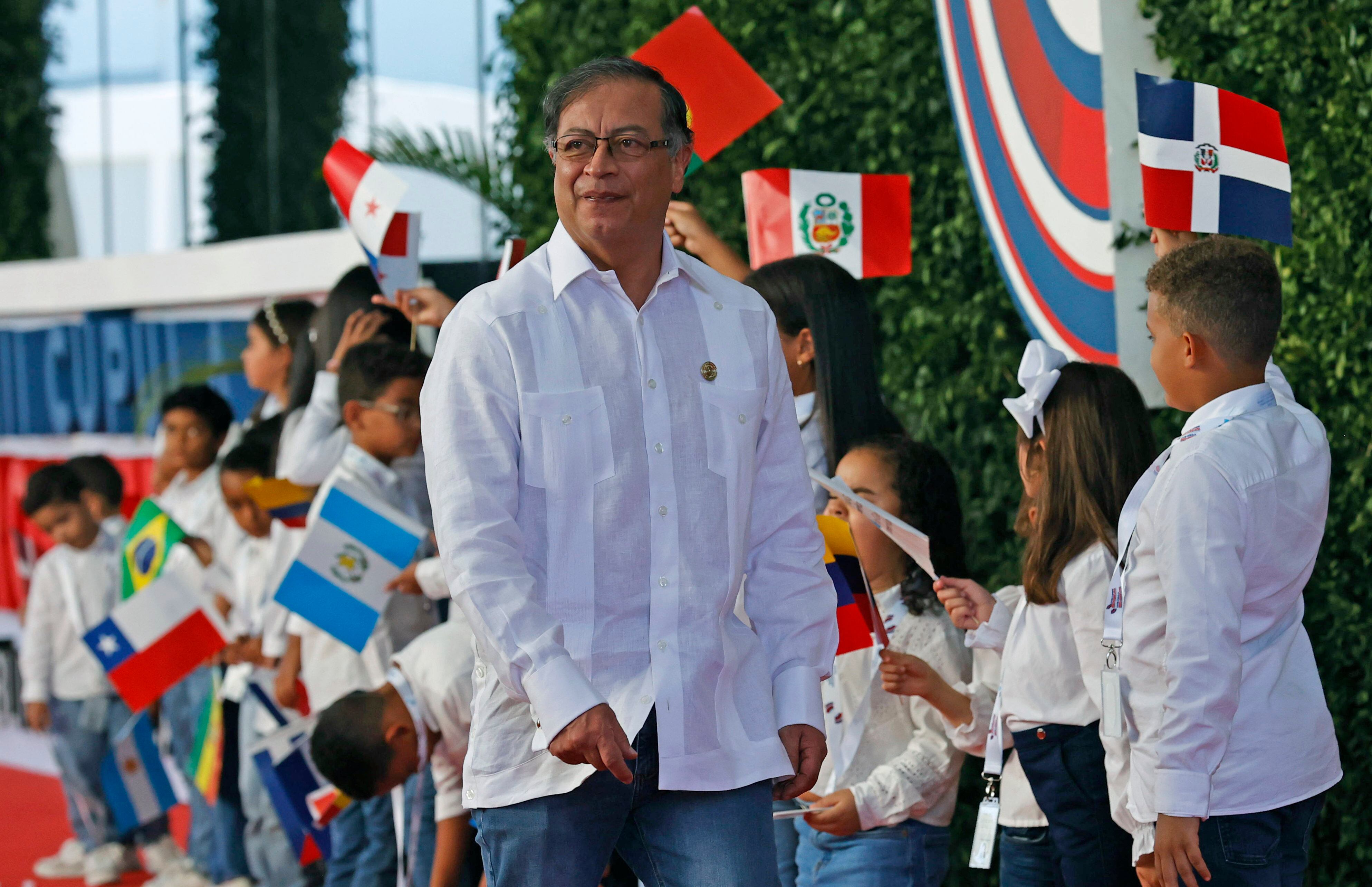 El presidente de Colombia, Gustavo Petro, en la Cumbre Iberoamericana de Jefes de Estado y de Gobierno, en Santo Domingo. Foto: EFE.