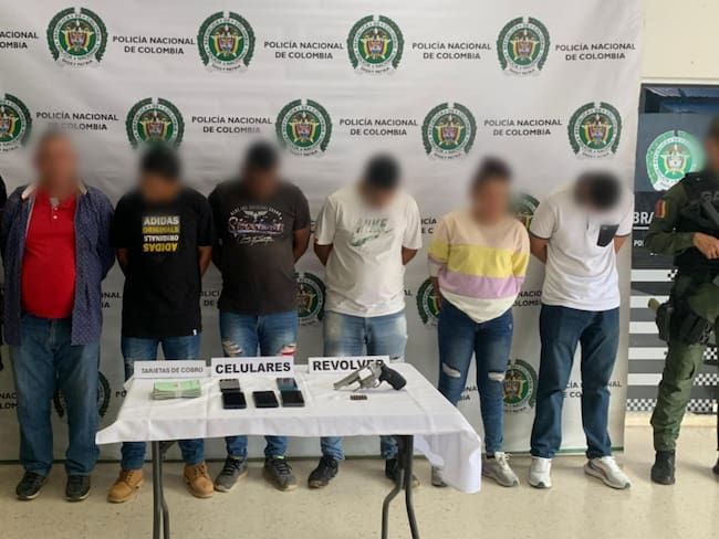 Capturan a siete presuntos extorsionistas del Clan del Golfo en Córdoba. Foto: Policía.