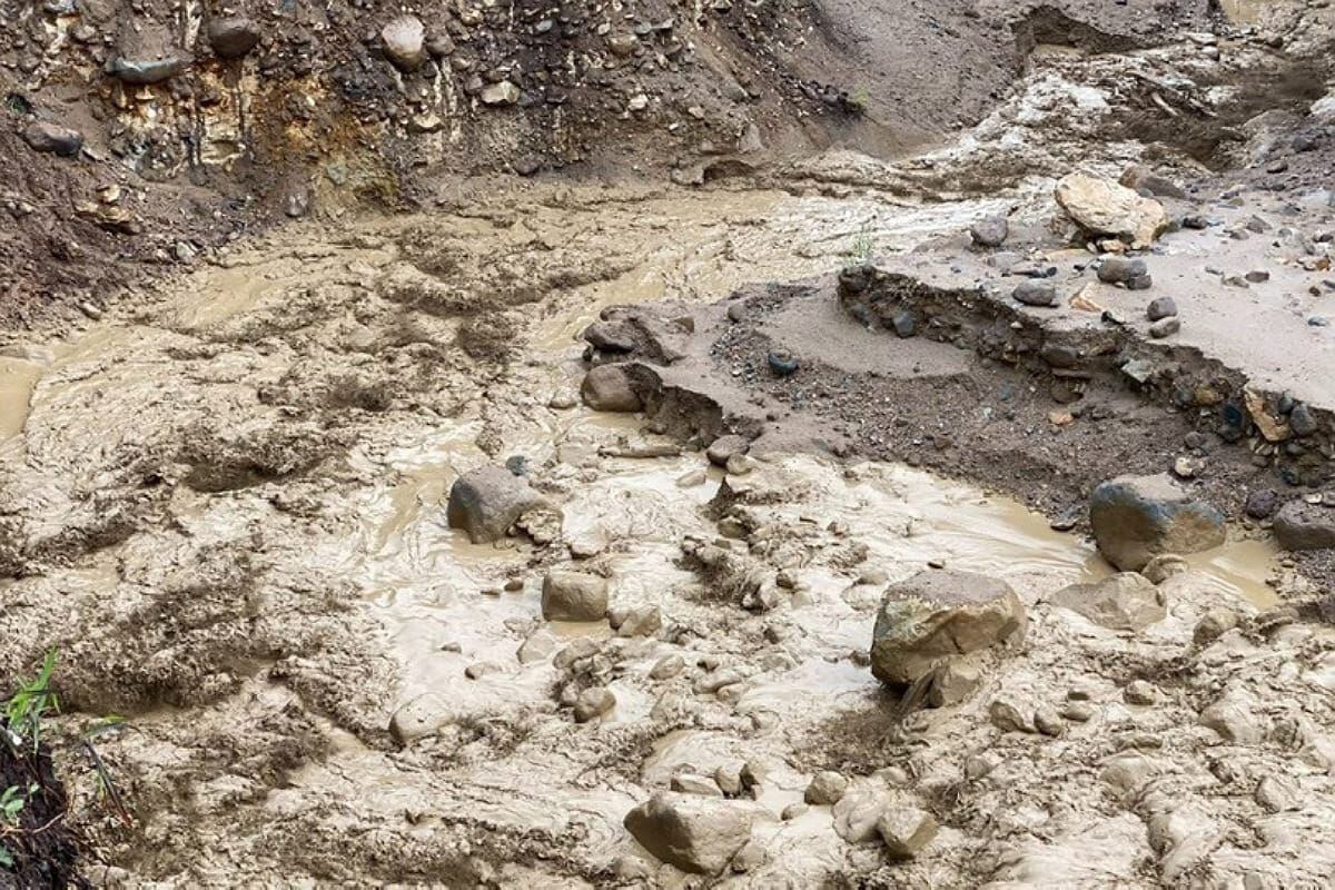 También hay perjuicios de consideración en varias vías terciarias de la localidad. Crédito: Alcaldía de Inzá. 