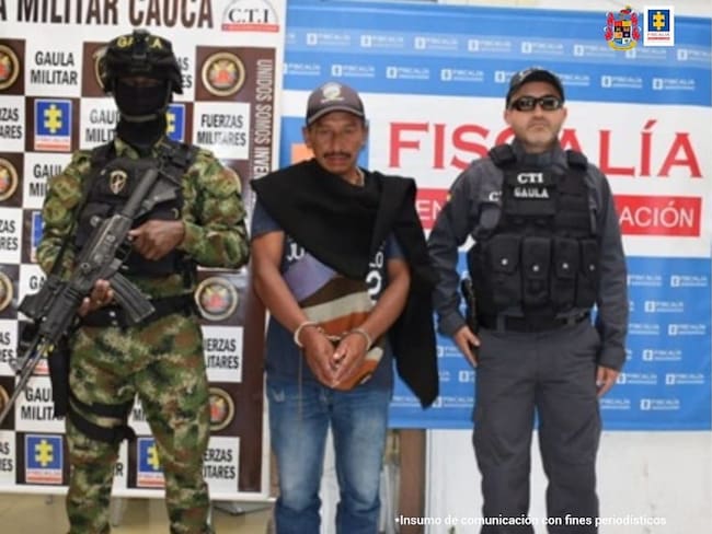 Alias 'El Viejo', fue capturado en el municipio de Silvia. Crédito: Fiscalía.