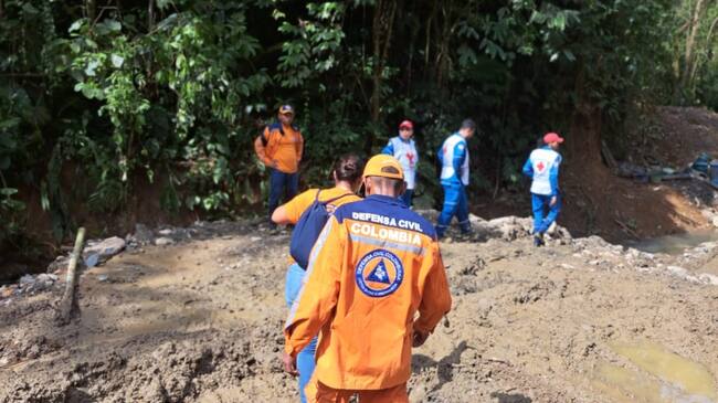 Derrumbe de mina en Montecristo, Bolívar. Foto: Cortesía Alcaldía.