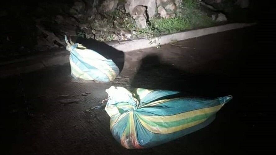 Los restos humanos fueron encontrados en dos costales . Foto: Cortesía