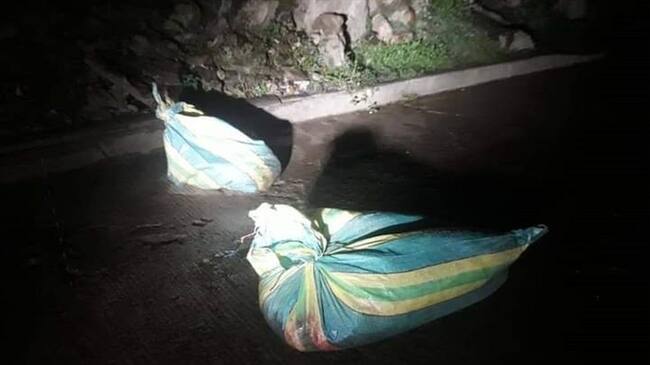 Los restos humanos fueron encontrados en dos costales . Foto: Cortesía