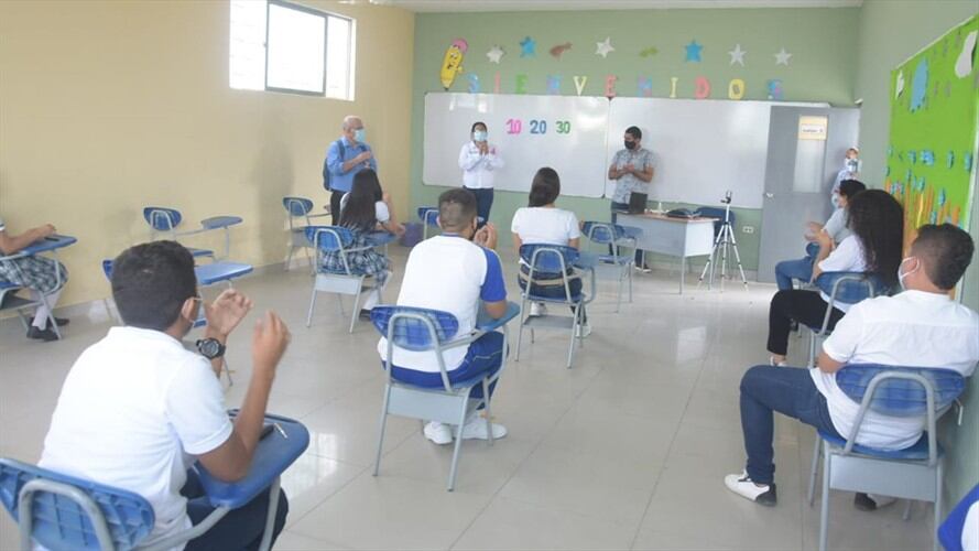 Ciénaga, Magdalena inicia alternancia académica tras disminución de contagios de COVID-19. Foto: Alcaldía de Ciénaga
