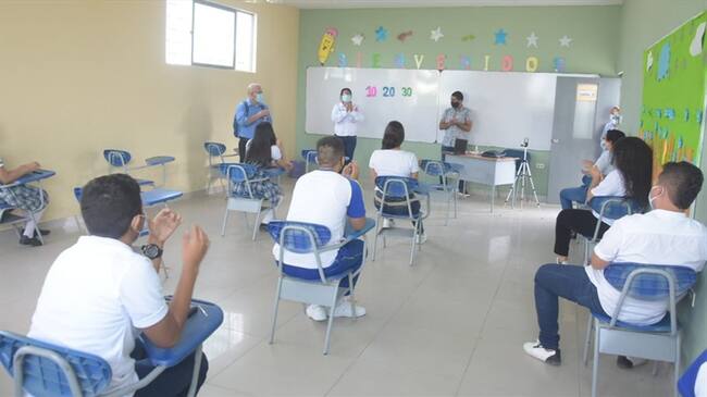 Ciénaga, Magdalena inicia alternancia académica tras disminución de contagios de COVID-19. Foto: Alcaldía de Ciénaga