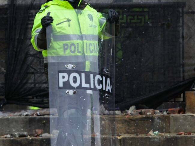Policía en medio de las manifestaciones del paro nacional. Foto: Juancho Torres/Anadolu Agency via Getty Images