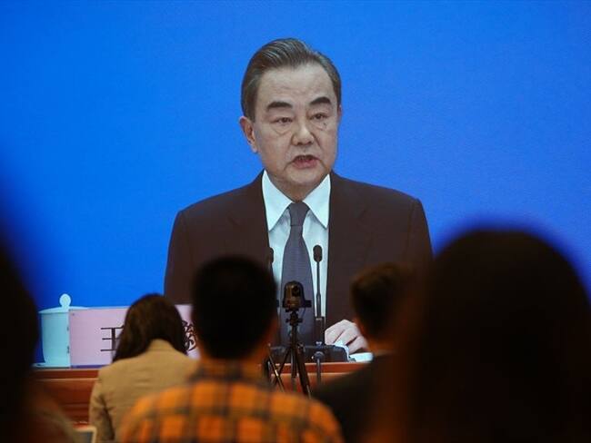 El ministro chino de Relaciones Exteriores, Wang Yi, en una rueda de prensa virtual. Foto: Getty Images