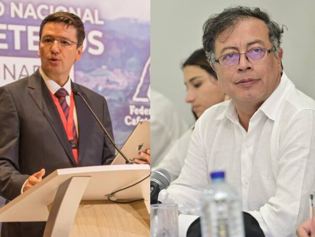 Nuevo presidente de la FNC Germán Bahamón y el presidente de la República, Gustavo Petro. Fotos: Colprensa.