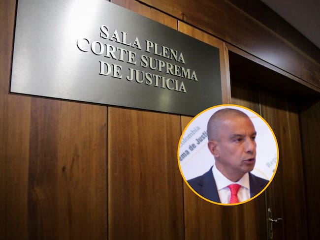 Sala Plena de la Corte Suprema de Justicia y el magistrado Víctor Julio Usme. Fotos: Colprensa y cortesía de la Corte Suprema de Justicia.