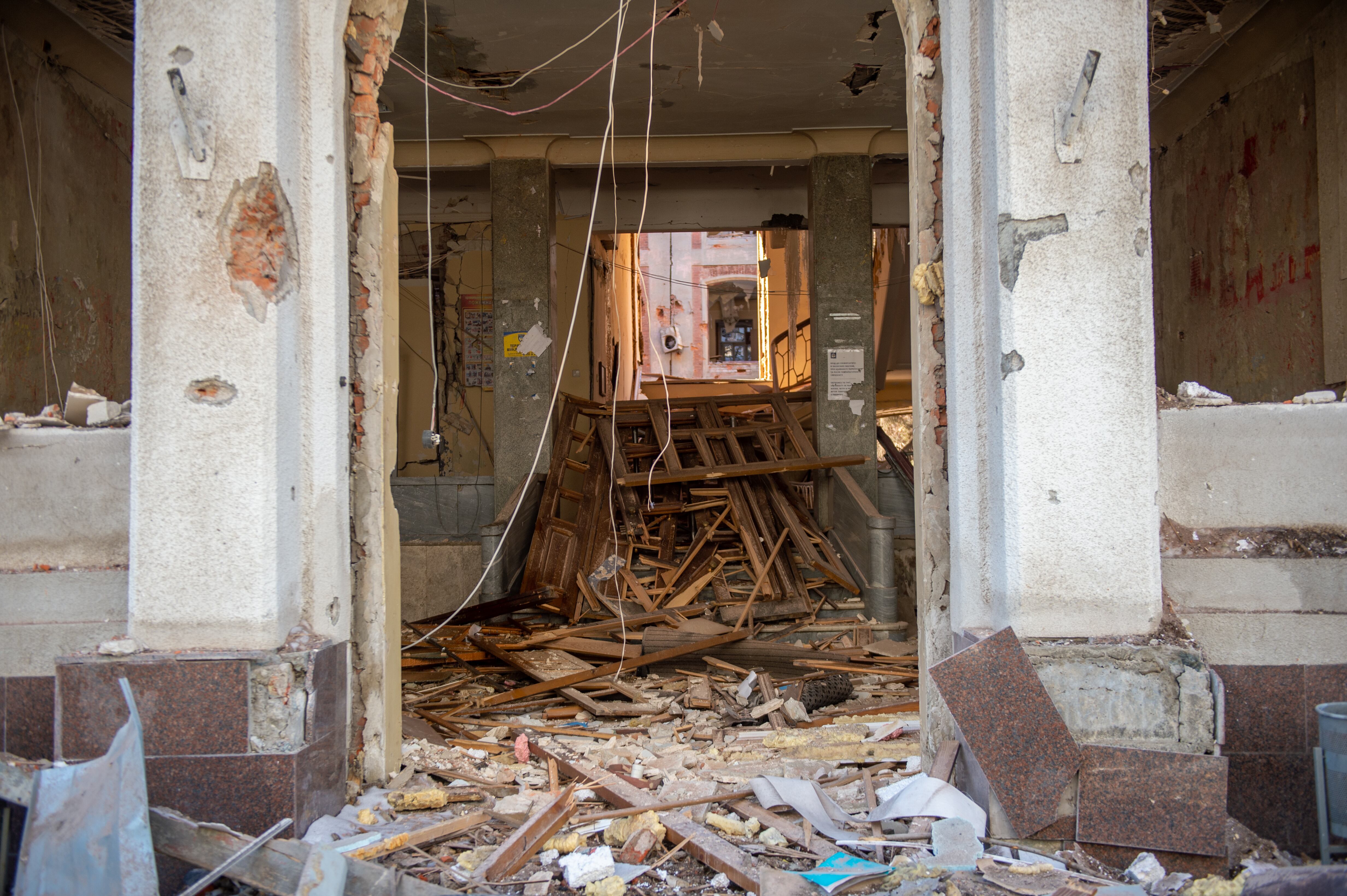 Foto de referencia de los bombardeos rusos en Ucrania. (Photo by Stringer/Anadolu Agency via Getty Images)