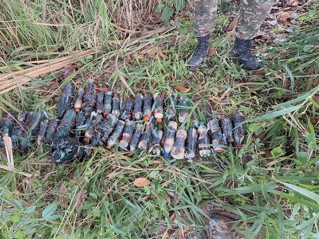 En lo corrido de 2025, 477 artefactos explosivos improvisados y minas antipersona han sido destruidos en el departamento del Cauca. Foto: Ejército Nacional.