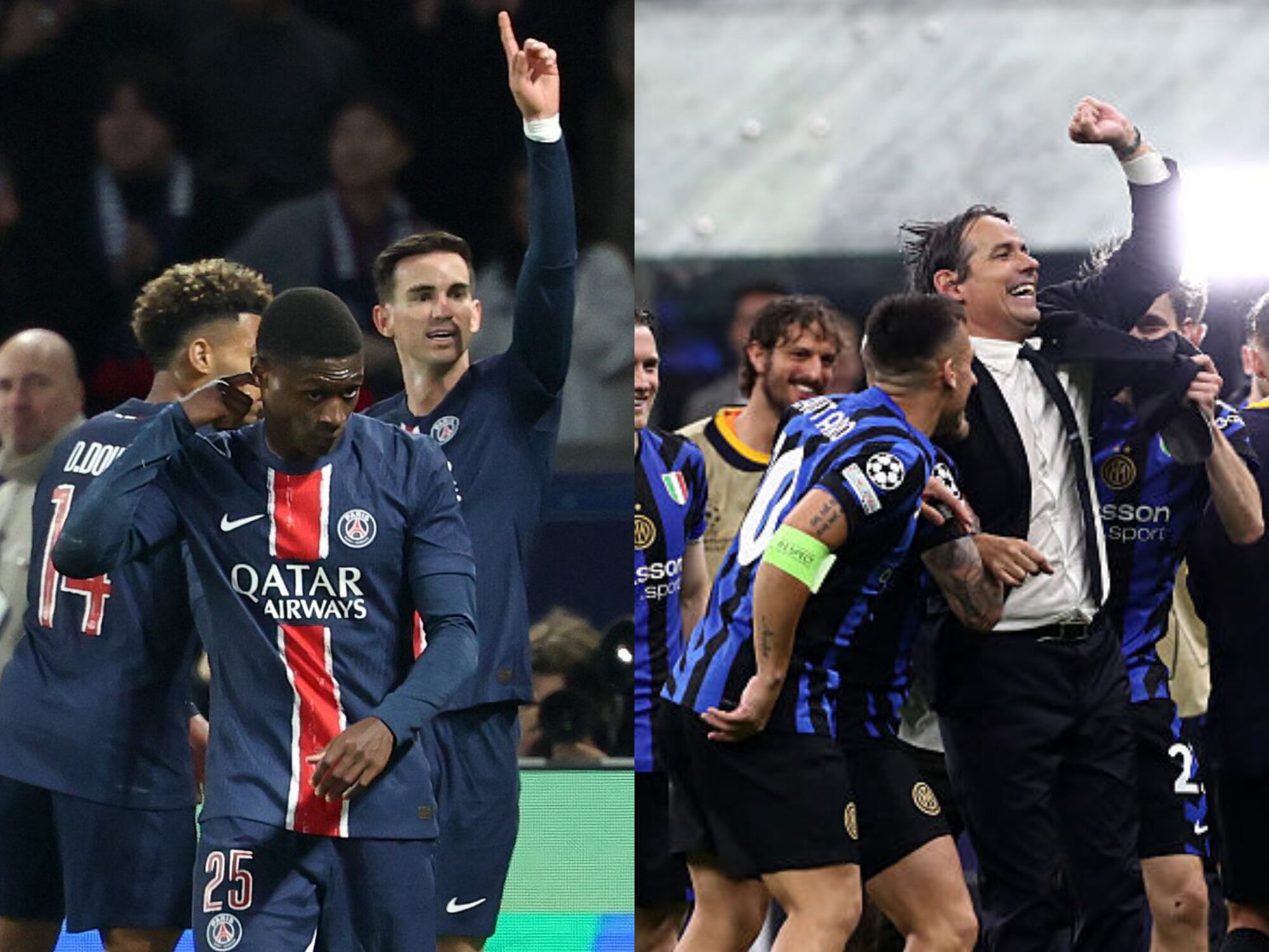 PSG vs. Inter, final de la Champions. Fotos: EFE.
