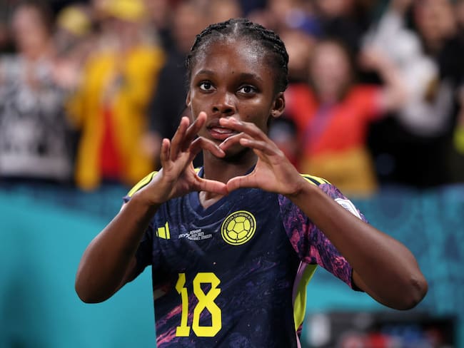 Linda Caicedo celebra su gol frente a Alemania en el Mundial femenino 2023. 30 de julio 2023. Foto: Cameron Spencer/Getty Images.