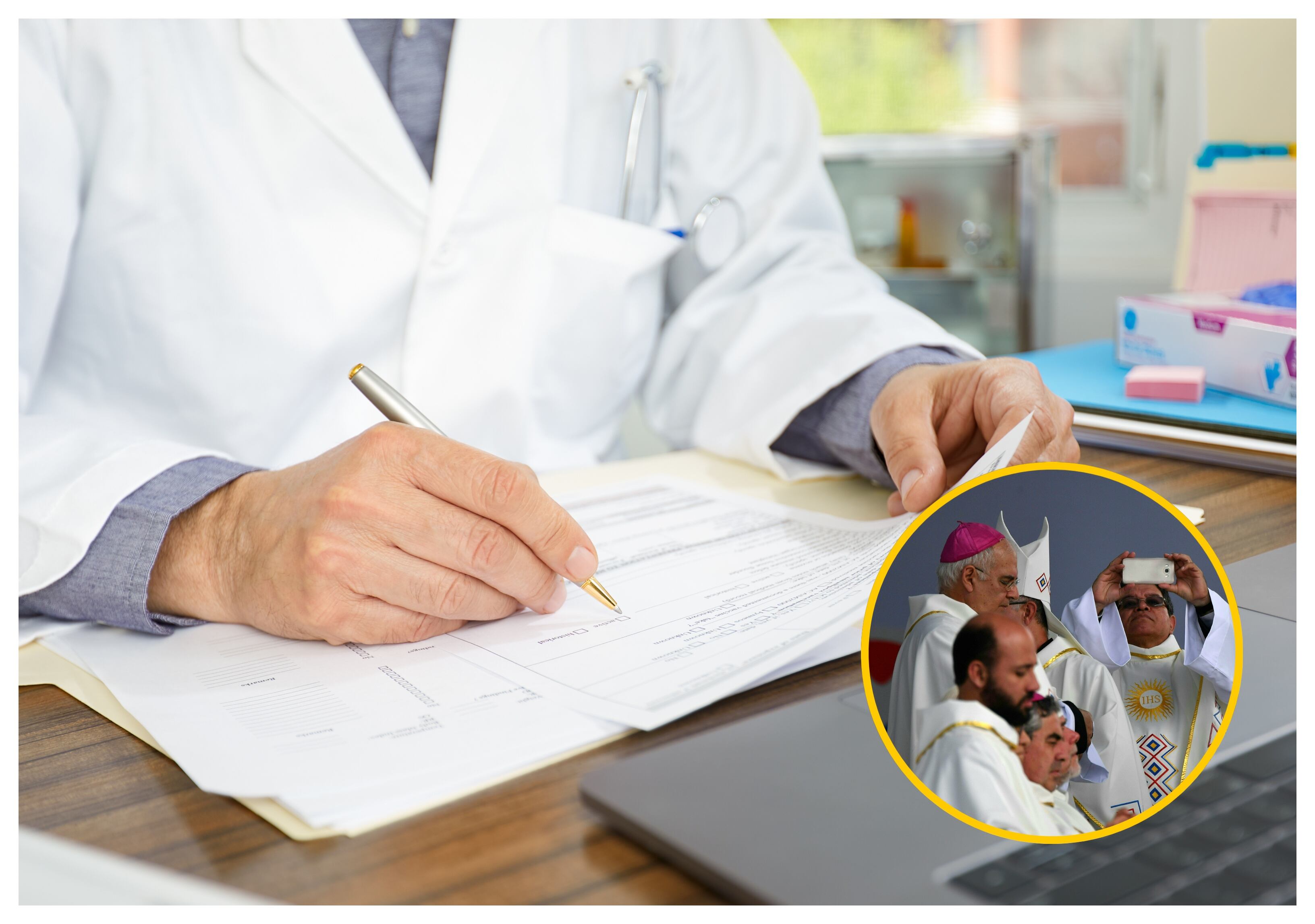 Referencia de sistema de salud y católicos. Foto: Thanasis vía Getty Images.