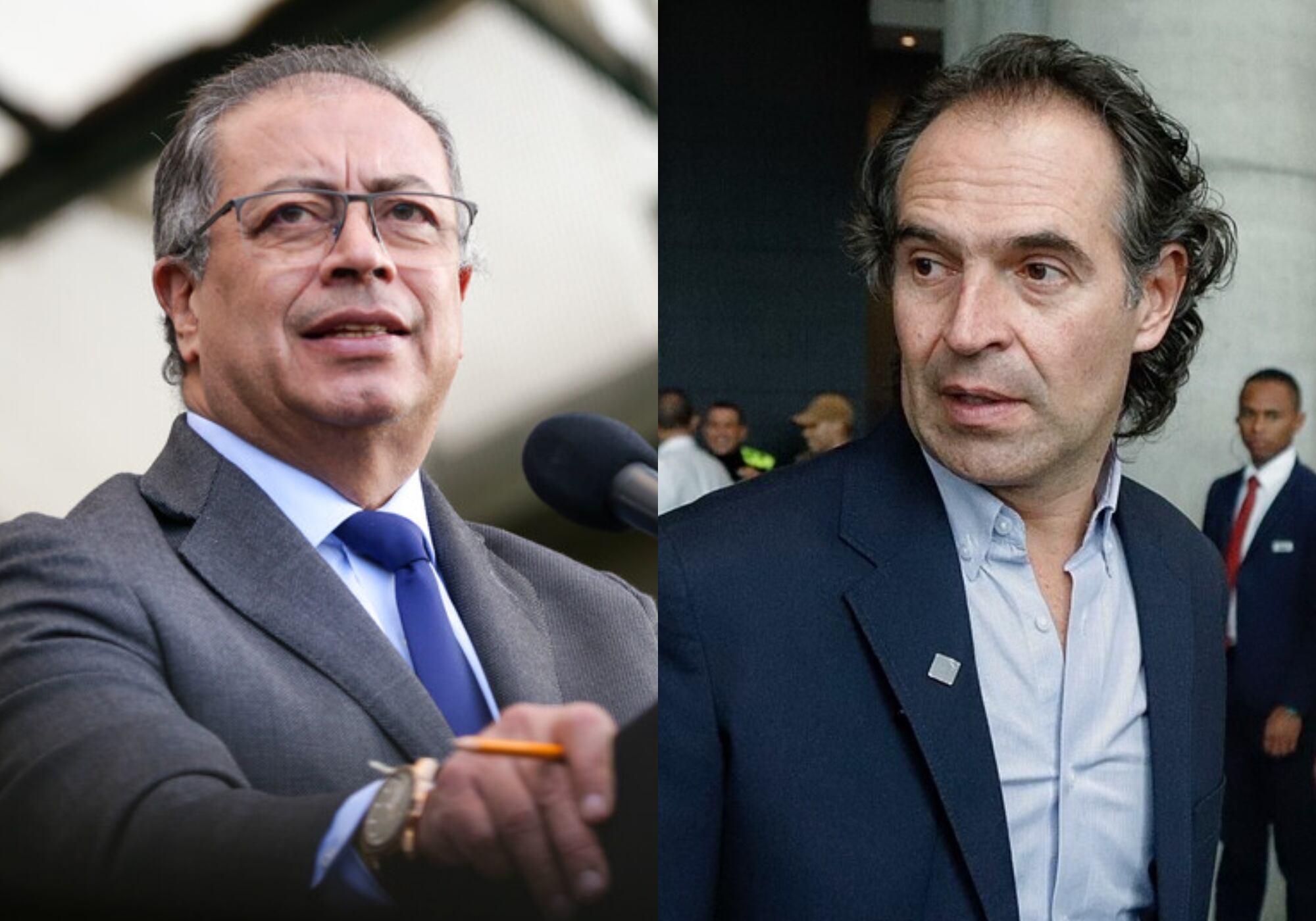 Gustavo Petro y Federico Gutiérrez. Fotos: Colprensa.