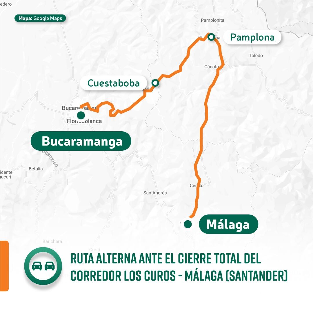 Cirrere de vía Los Curos-Málaga. Foto: Invías
