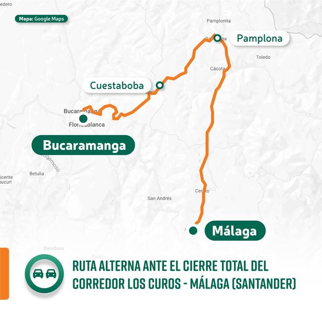 Cirrere de vía Los Curos-Málaga. Foto: Invías