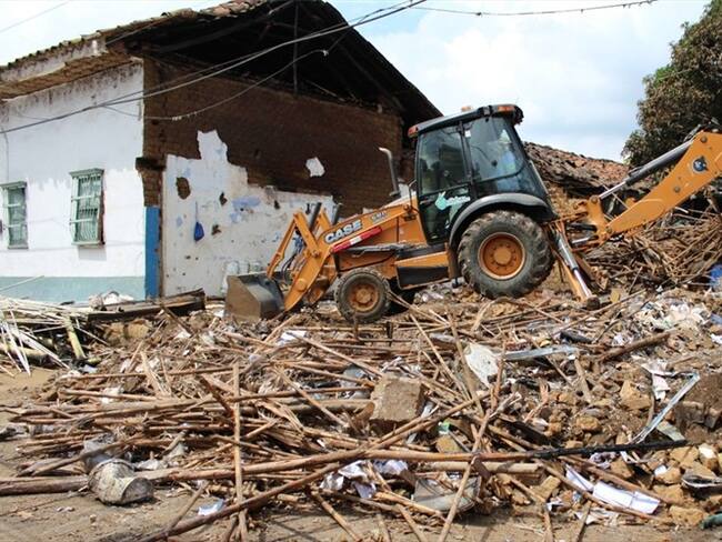 Se reportaron en total 80 registros entre locales y viviendas que presentan daños por cuenta del atentado en Santander de Quilichao. Foto: Unidad de Víctimas