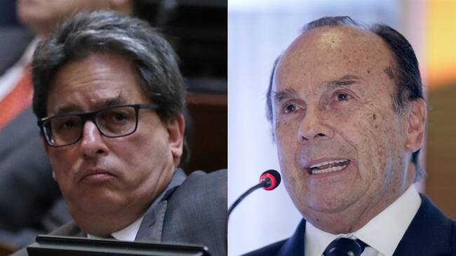 Ministro de Hacienda, Alberto Carrasquilla, y periodista Hernán Peláez. Foto: Colprensa: Camila Díaz - Luisa González