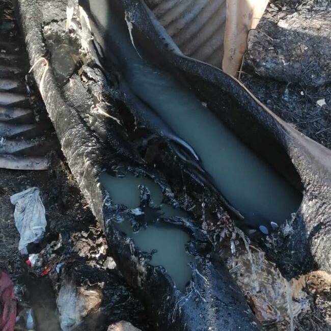 Tuberías del sistema de alcantarillado quemadas / Essmar