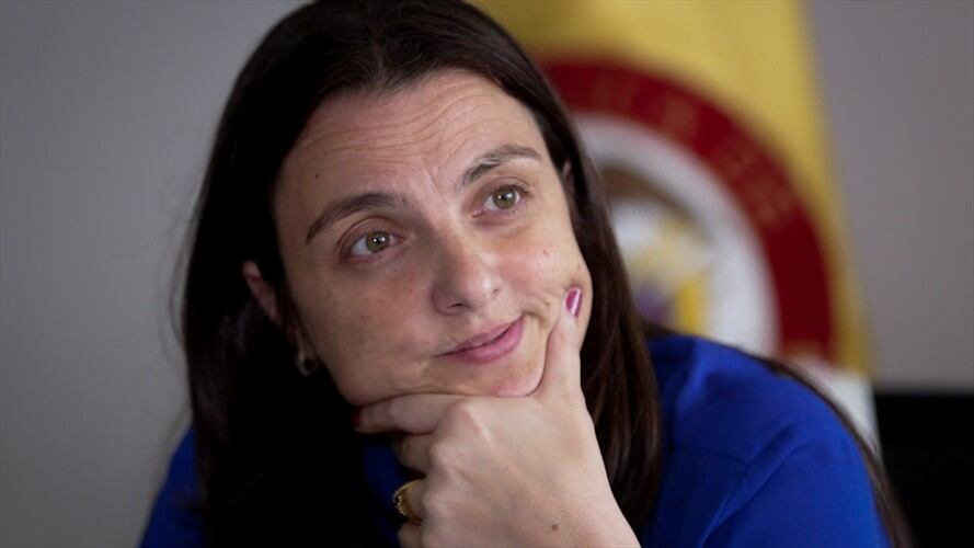 Un grupo de congresistas de la oposición presentó una proposición de moción de censura contra la ministra Karen Abudinén. Foto: Colprensa / DIEGO PINEDA