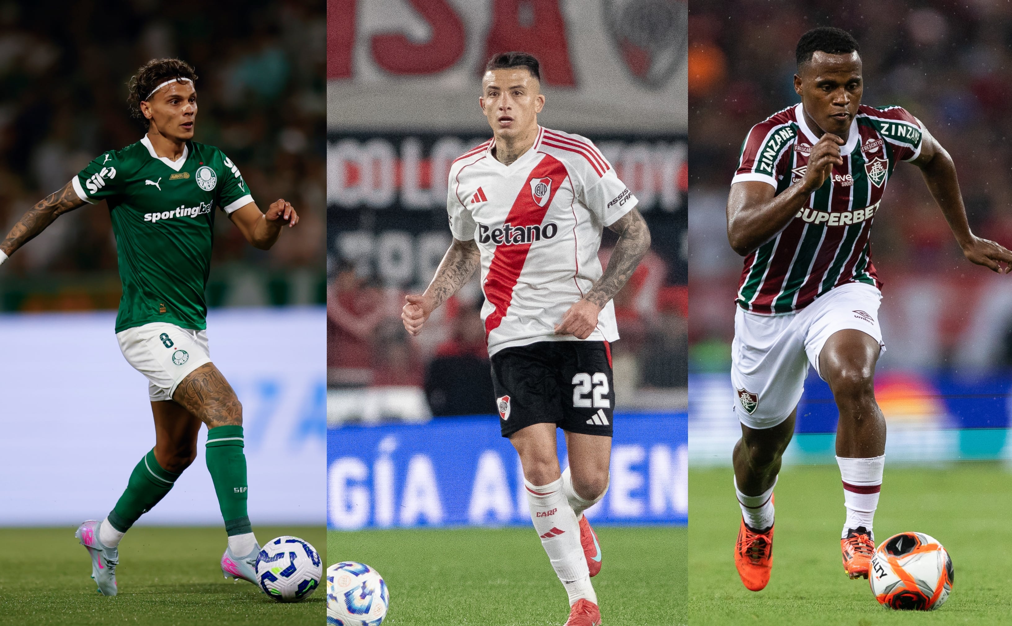 Richard Ríos. Foto:  Miguel Schincariol. // Kevin Castaño. Foto: Manuel Cortina/SOPA Images. // Jhon Arias. FOTO: Ruano Carneiro/Getty Images